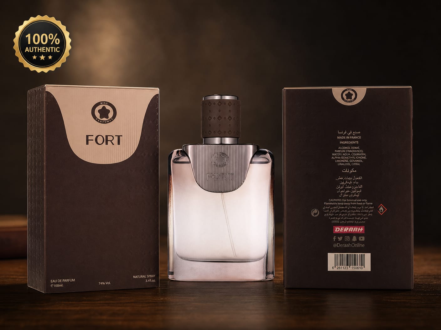 Ring Parfums FORT by Deraah – Eau de Parfum Natural Spray | 100ml | 3.4 fl.oz