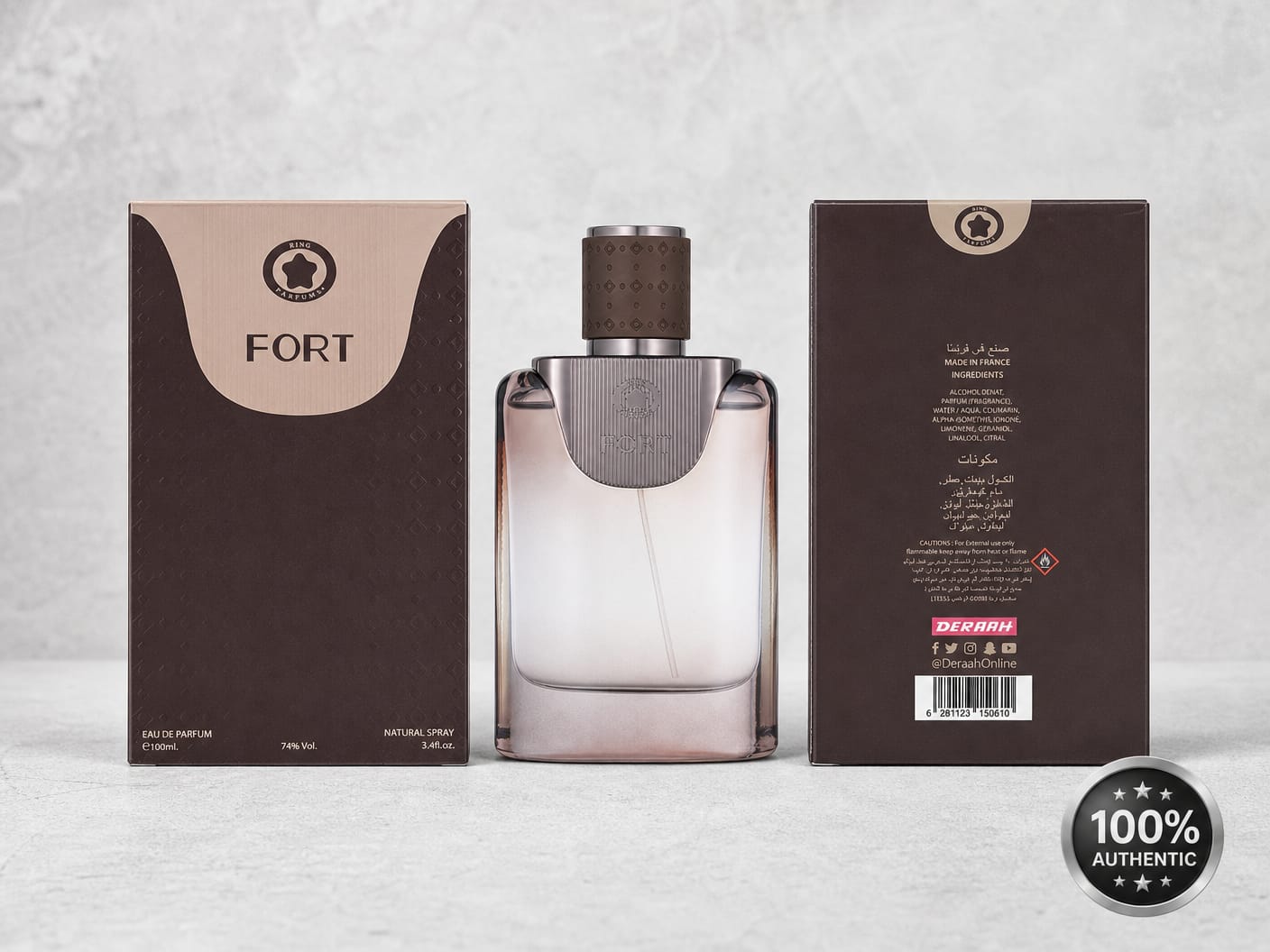 Ring Parfums FORT by Deraah – Eau de Parfum Natural Spray | 100ml | 3.4 fl.oz