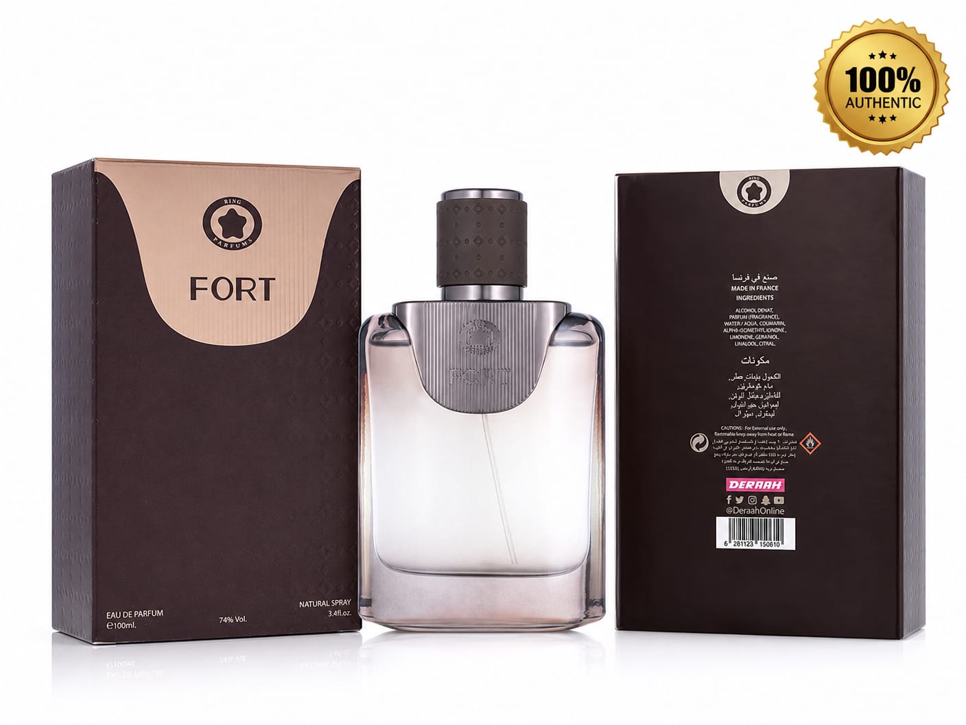 Ring Parfums FORT by Deraah – Eau de Parfum Natural Spray | 100ml | 3.4 fl.oz